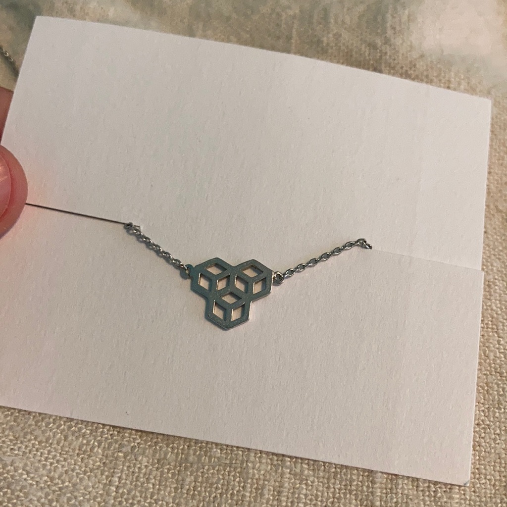 Sterling Silver Geometric Necklace 9$